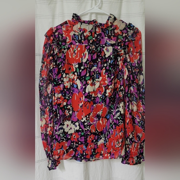 J. CREW Smocked popover  Floral Blouse  Size Small EUC - Picture 10 of 16